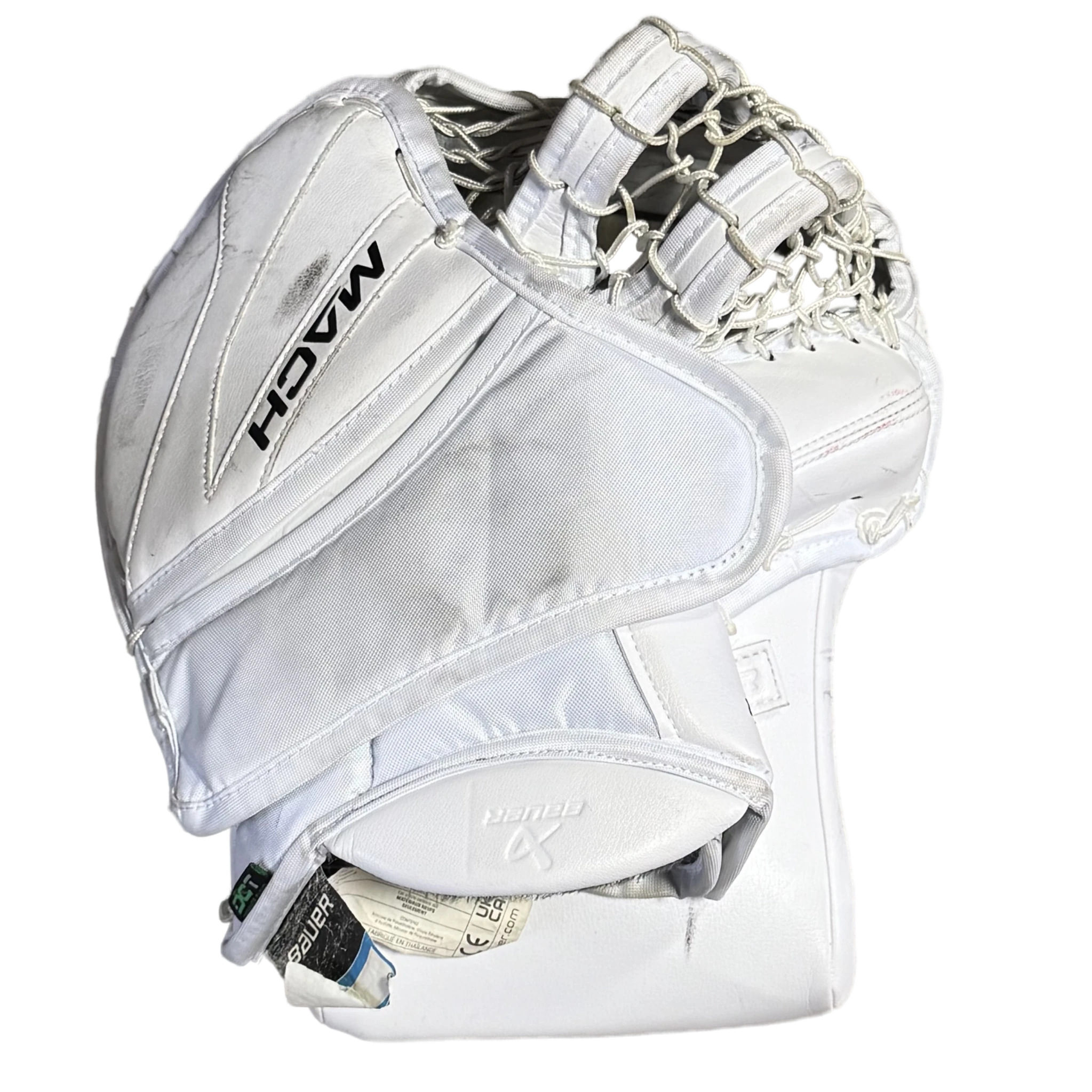 Bauer Vapor 2X Pro - Gant de gardien NCAA Pro Stock d'occasion (blanc)